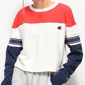 red white a blue champion long sleeve size- m
